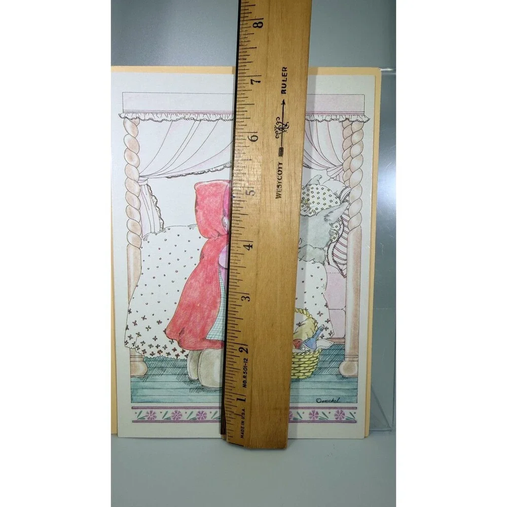 Vintage Little Red Riding Hood Big Bad Wolf Get Well Greeting Card Michel 1985